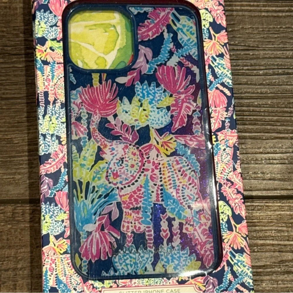 Lilly Pulitzer NEW Cover Case For iPhone 12 Pro Max Pink Glitter Elephant NIB